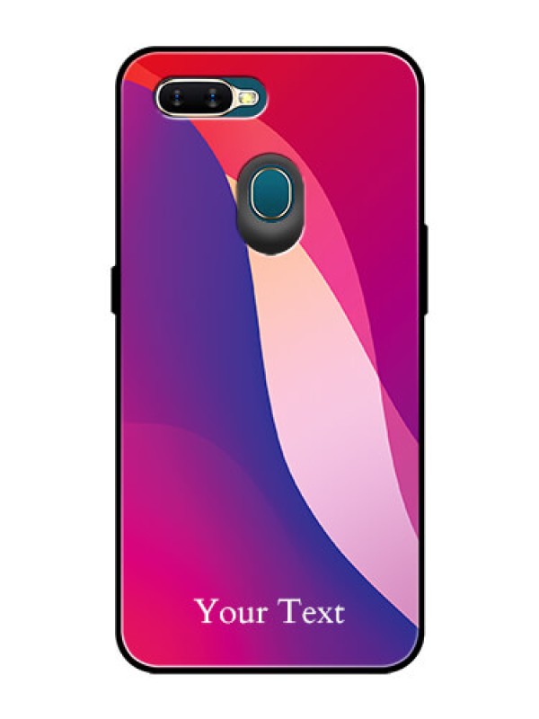 Custom Oppo A7 Personalized Glass Phone Case - Digital abstract Overlap Design
