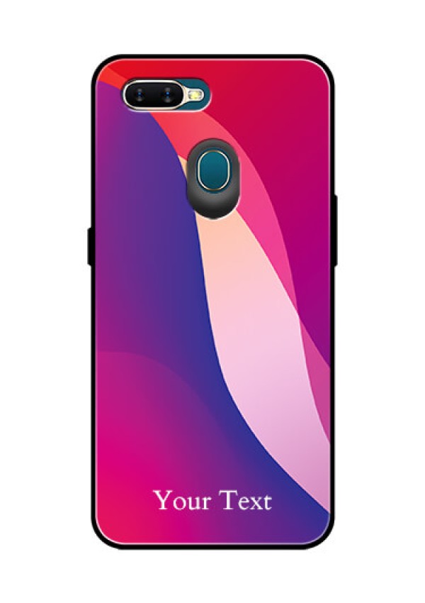 Oppo A7 Personalized Glass Phone Case - Digital abstract Overlap Design