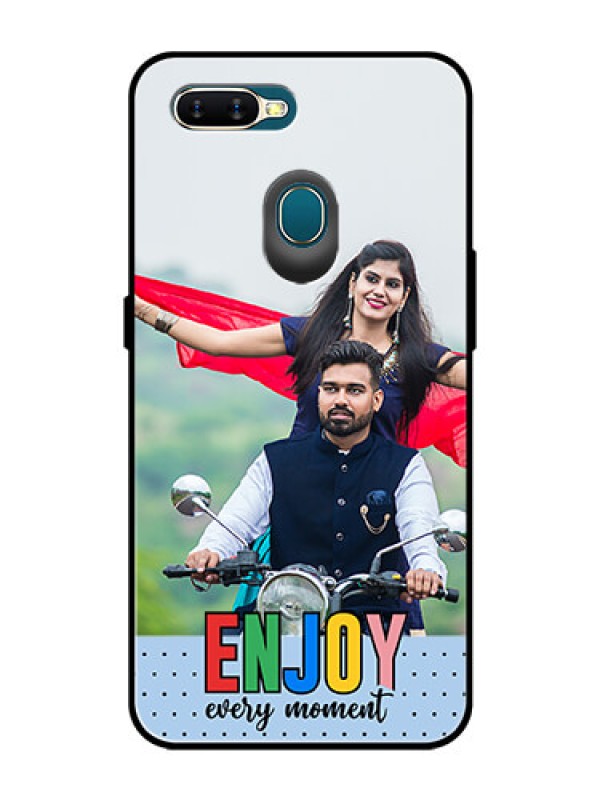 Custom Oppo A7 Photo Printing on Glass Case - Enjoy Every Moment Design