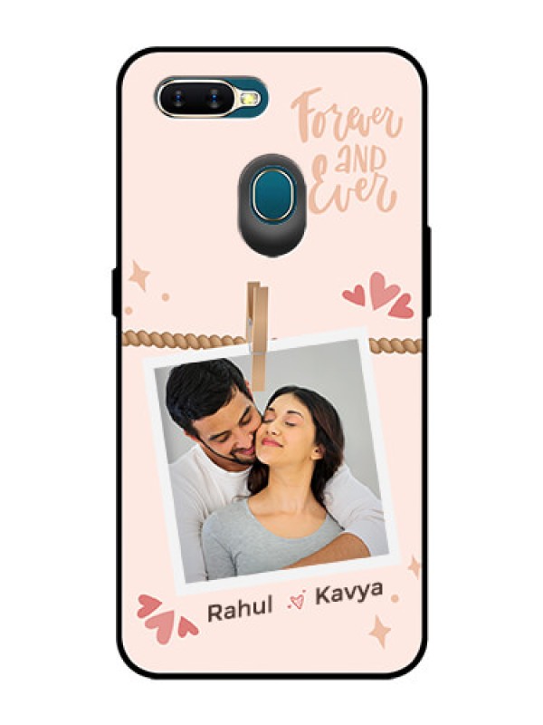Custom Oppo A7 Custom Glass Phone Case - Forever and ever love Design