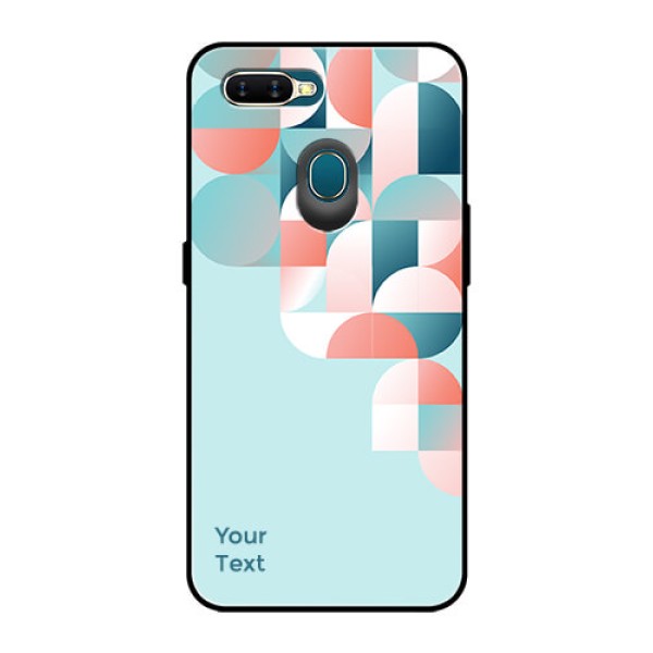 Oppo A7 Custom Glass Phone Case - Stylish Semi-circle Pattern Design