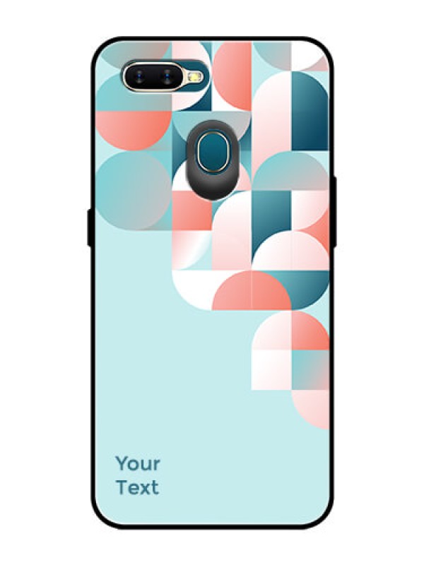 Custom Oppo A7 Custom Glass Phone Case - Stylish Semi-circle Pattern Design