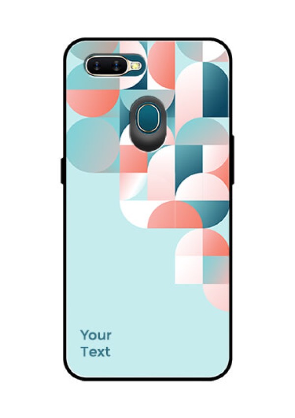 Oppo A7 Custom Glass Phone Case - Stylish Semi-circle Pattern Design