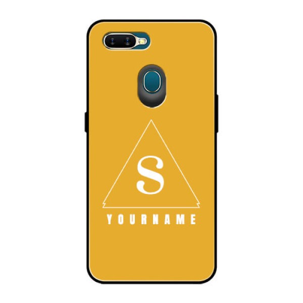Oppo A7 Personalized Glass Phone Case - simple triangle Design