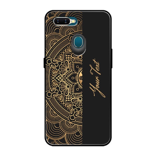 Oppo A7 Photo Printing on Glass Case - Mandala art with custom text Design Oppo A7 Photo Printing on Glass Case - Mandala art with custom text Design