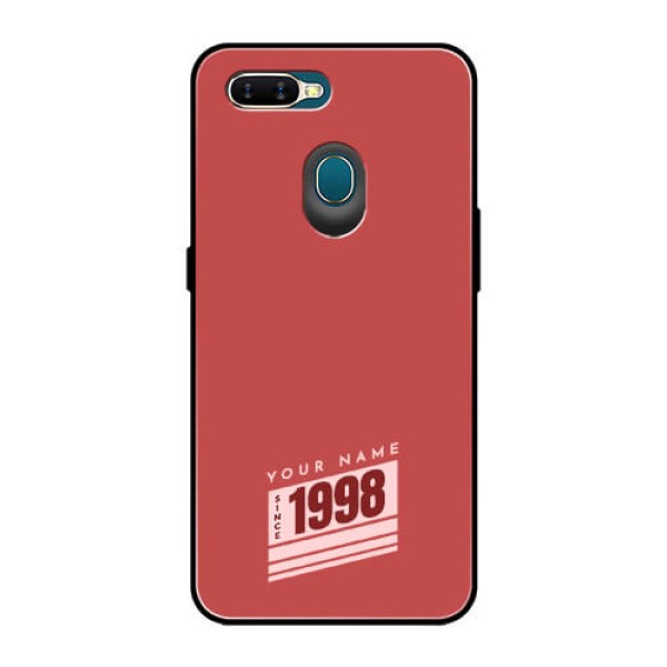Oppo A7 Custom Glass Phone Case - Red custom year of birth Design Oppo A7 Custom Glass Phone Case - Red custom year of birth Design