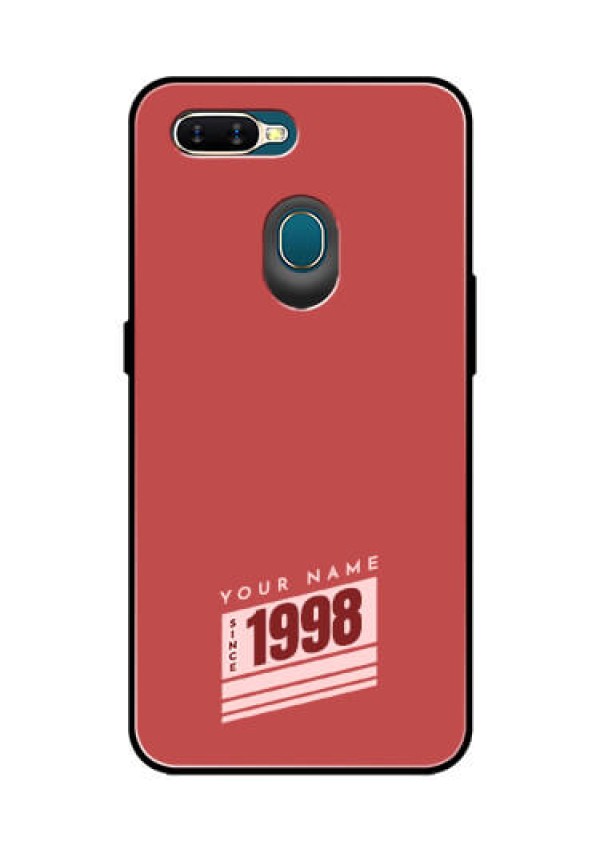 Oppo A7 Custom Glass Phone Case - Red custom year of birth Design