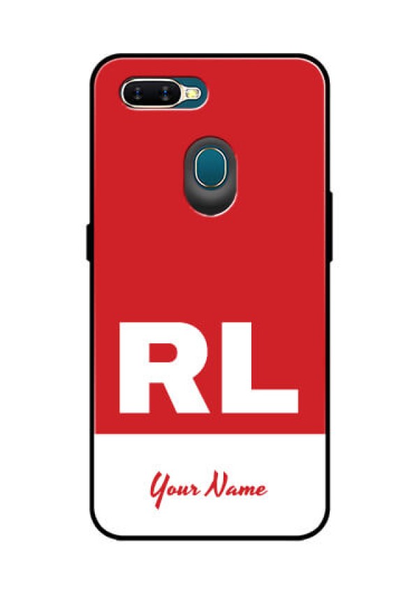 Oppo A7 Personalized Glass Phone Case - dual tone custom text Design