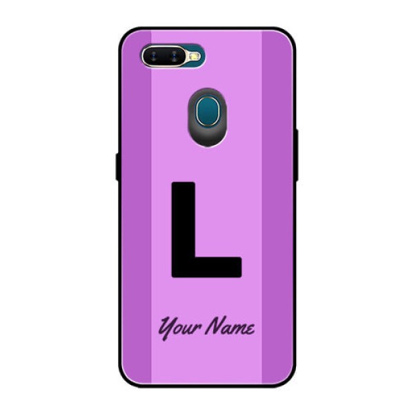 Oppo A7 Custom Glass Phone Case - Tricolor custom text Design
