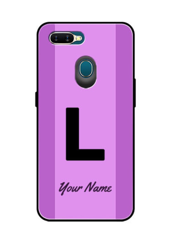 Oppo A7 Custom Glass Phone Case - Tricolor custom text Design