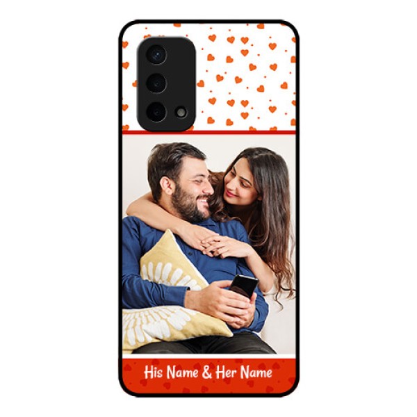Oppo A74 5G Custom Glass Phone Case - Orange Love Symbol Design Oppo A74 5G Custom Glass Phone Case - Orange Love Symbol Design