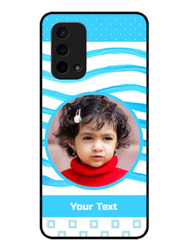 Custom Oppo A74 5G Custom Glass Phone Case - Simple Blue Case Design