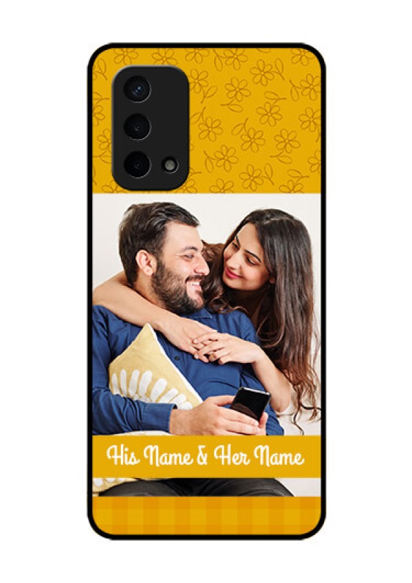Oppo A74 5G Custom Glass Mobile Case - Yellow Floral Design