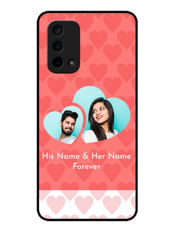 Custom Oppo A74 5G Personalized Glass Phone Case - Couple Pic Upload Design