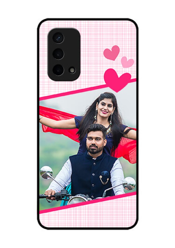 Oppo A74 5G Custom Glass Phone Case - Love Shape Heart Design