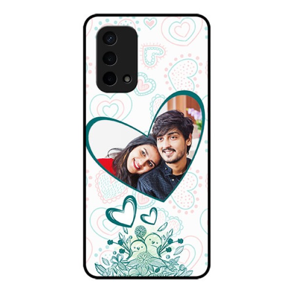 Oppo A74 5G Photo Printing on Glass Case - Premium Couple Design