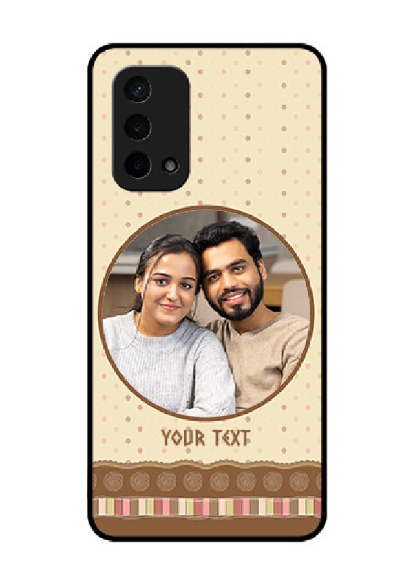 Oppo A74 5G Custom Glass Mobile Case - Brown Dotted Mobile Case Design