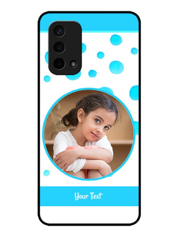 Custom Oppo A74 5G Photo Printing on Glass Case - Blue Bubbles Pattern Design