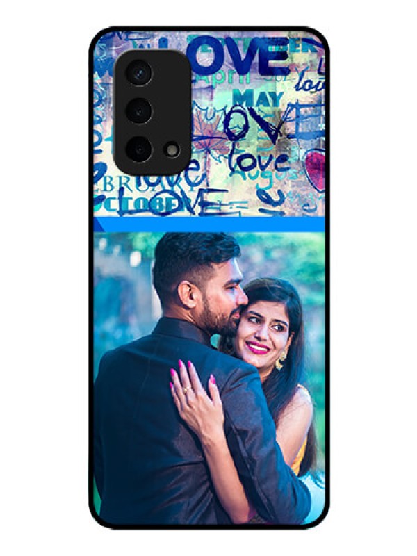 Custom Oppo A74 5G Custom Glass Mobile Case - Colorful Love Design