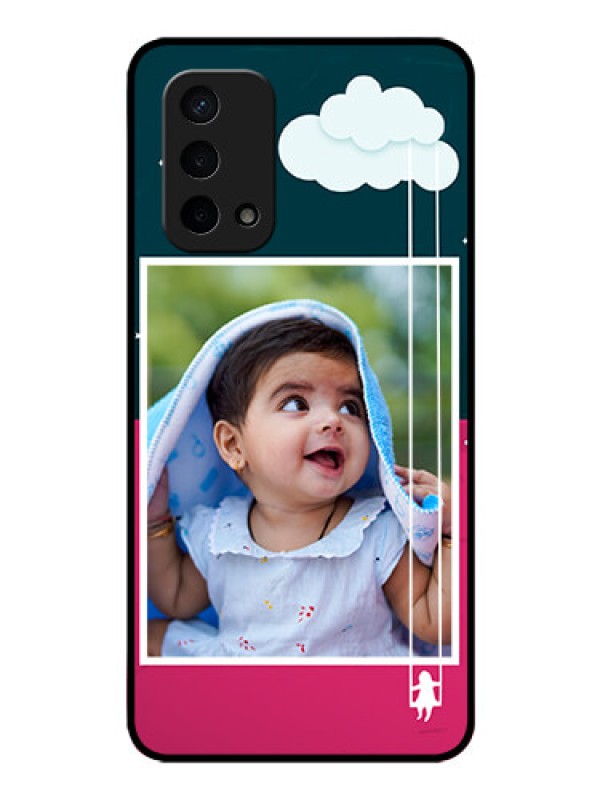 Custom Oppo A74 5G Custom Glass Phone Case - Cute Girl with Cloud Design