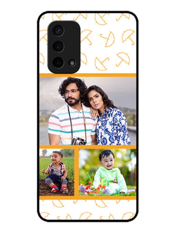 Custom Oppo A74 5G Custom Glass Mobile Case - Yellow Pattern Design