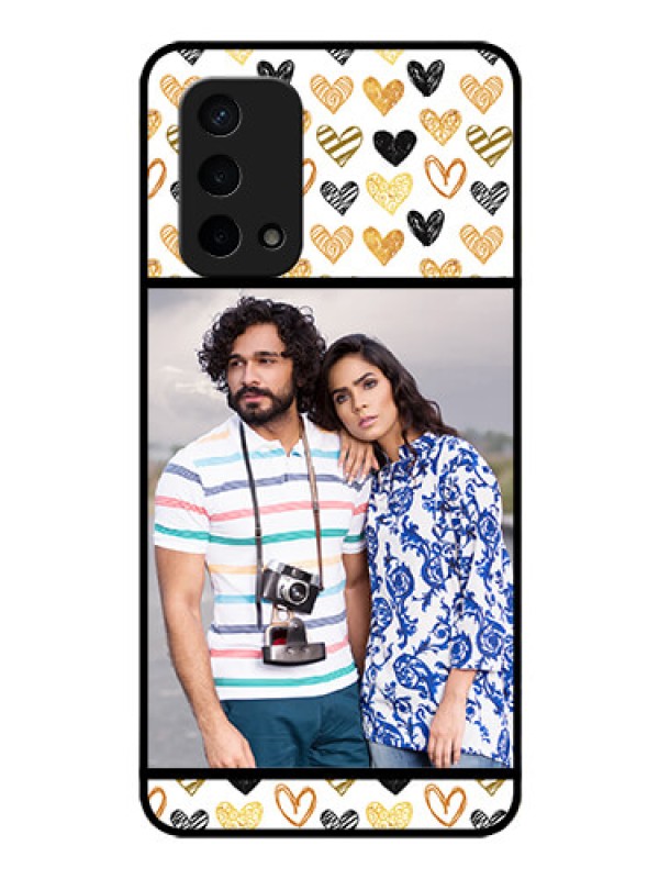 Custom Oppo A74 5G Photo Printing on Glass Case - Love Symbol Design