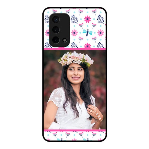 Oppo A74 5G Photo Printing on Glass Case - Colorful Flower Design Oppo A74 5G Photo Printing on Glass Case - Colorful Flower Design