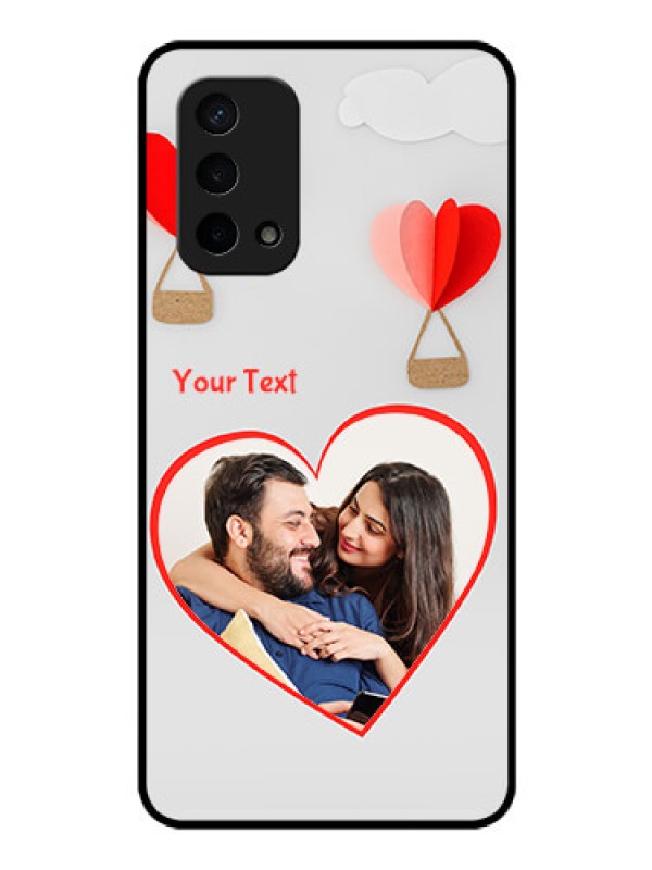 Custom Oppo A74 5G Custom Glass Mobile Case - Parachute Love Design
