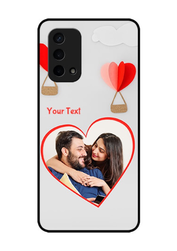 Oppo A74 5G Custom Glass Mobile Case - Parachute Love Design