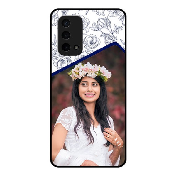 Oppo A74 5G Personalized Glass Phone Case - Premium Floral Design