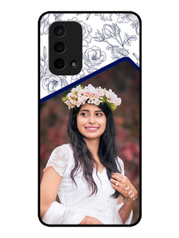 Custom Oppo A74 5G Personalized Glass Phone Case - Premium Floral Design