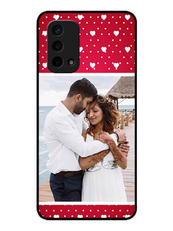 Custom Oppo A74 5G Photo Printing on Glass Case - Hearts Mobile Case Design