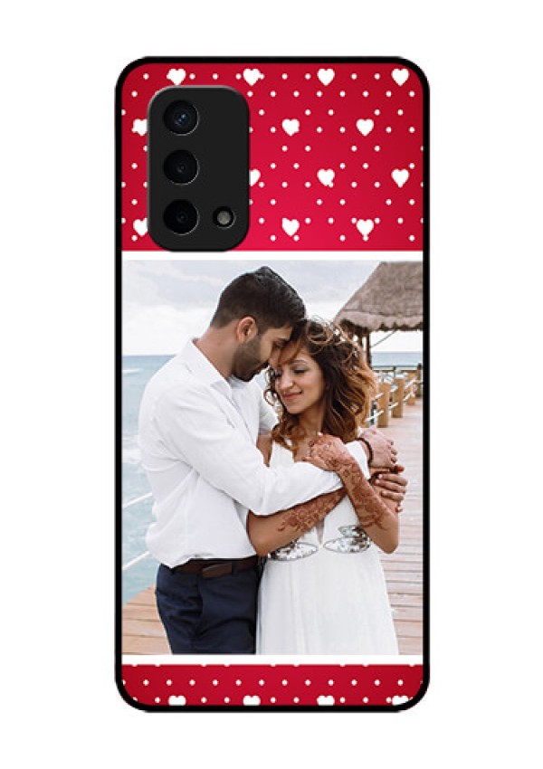 Oppo A74 5G Photo Printing on Glass Case - Hearts Mobile Case Design