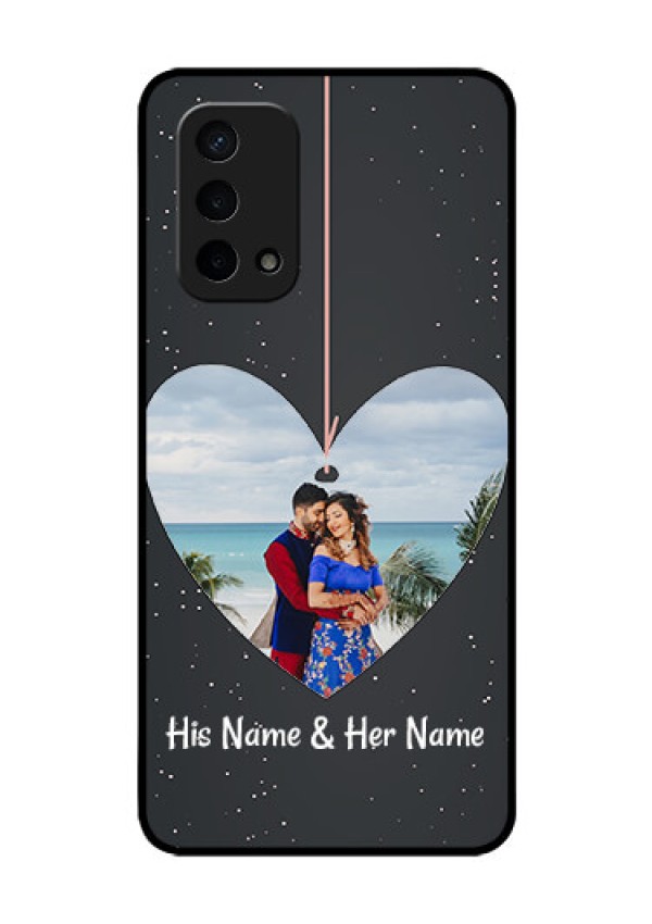 Oppo A74 5G Custom Glass Phone Case - Hanging Heart Design