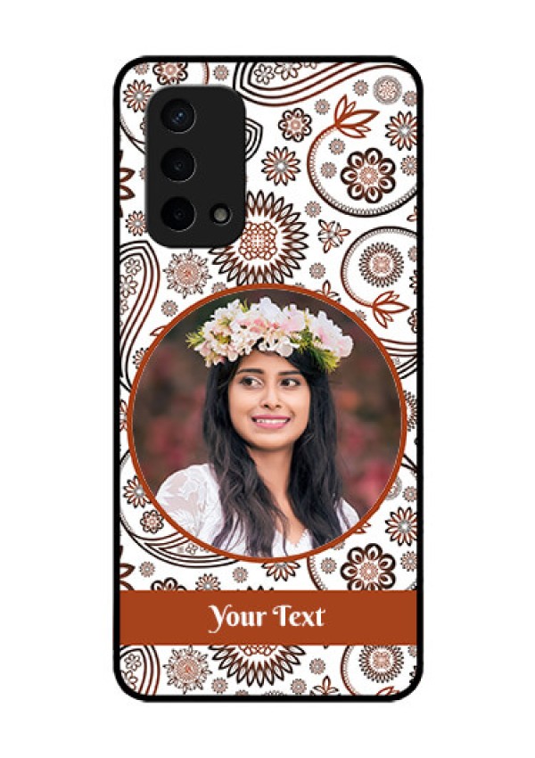 Oppo A74 5G Custom Glass Mobile Case - Abstract Flower Design