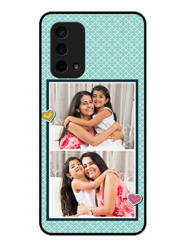 Custom Oppo A74 5G Custom Glass Phone Case - 2 Image Holder with Pattern Design