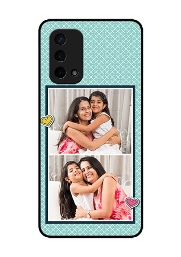 Oppo A74 5G Custom Glass Phone Case - 2 Image Holder with Pattern Design