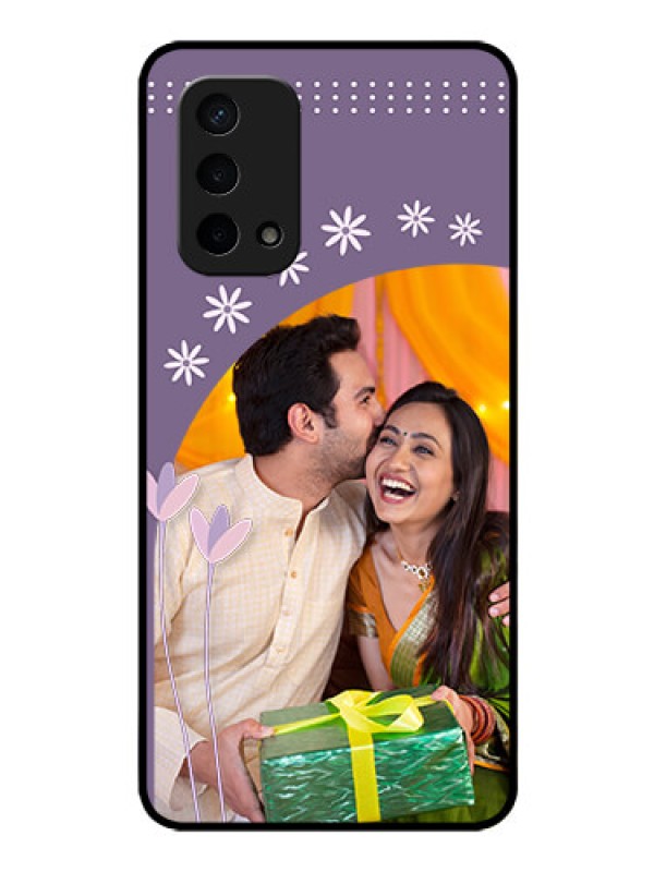 Custom Oppo A74 5G Custom Glass Mobile Case - Lavender flowers design