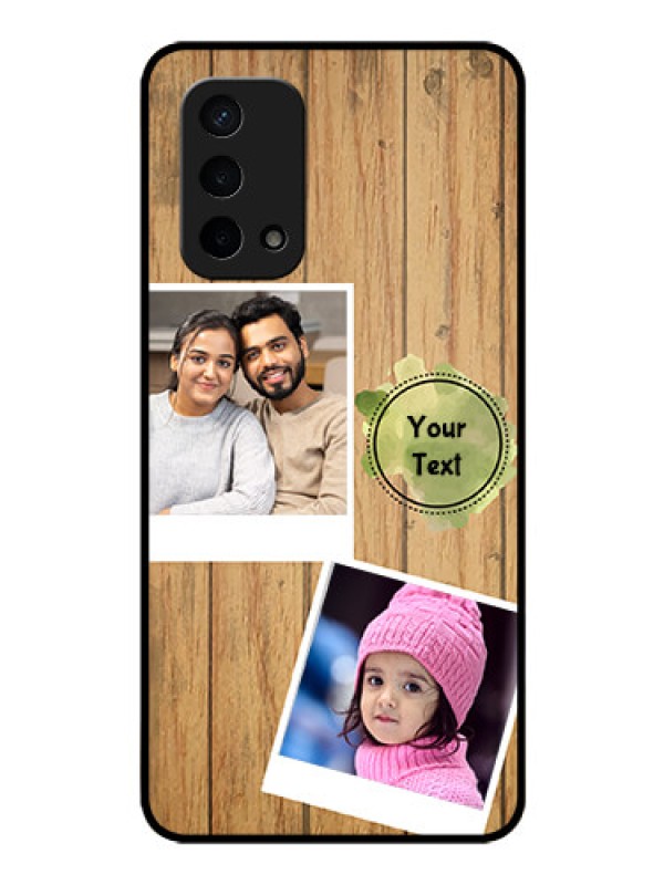 Custom Oppo A74 5G Custom Glass Phone Case - Wooden Texture Design