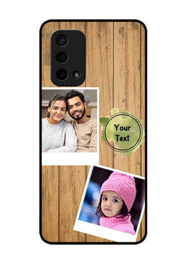 Oppo A74 5G Custom Glass Phone Case - Wooden Texture Design
