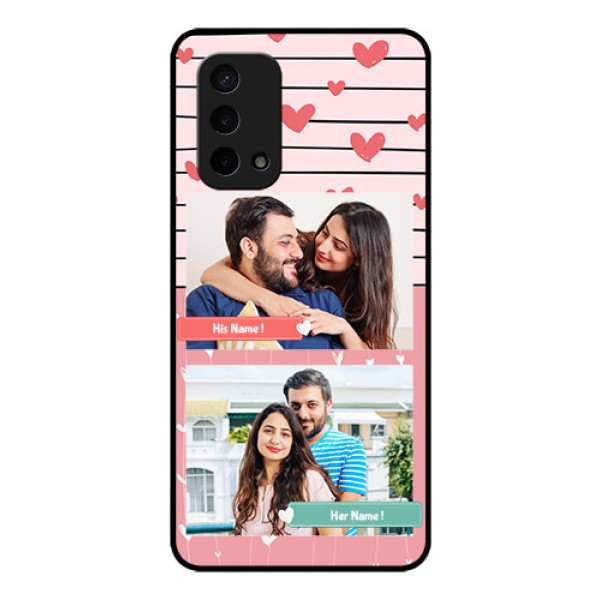 Oppo A74 5G Custom Glass Mobile Case - Photo with Heart Design