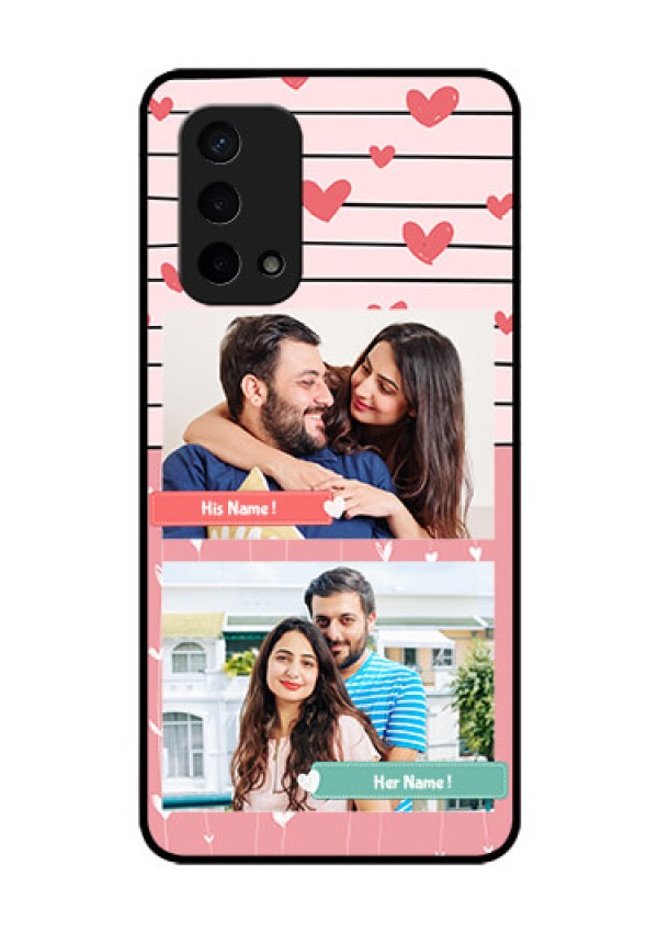 Oppo A74 5G Custom Glass Mobile Case - Photo with Heart Design