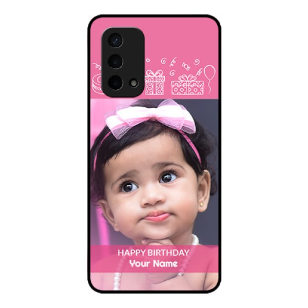 Oppo A74 5G Photo Printing on Glass Case - with Birthday Line Art Design Oppo A74 5G Photo Printing on Glass Case - with Birthday Line Art Design