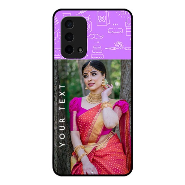 Oppo A74 5G Custom Glass Mobile Case - Birthday Icons Design