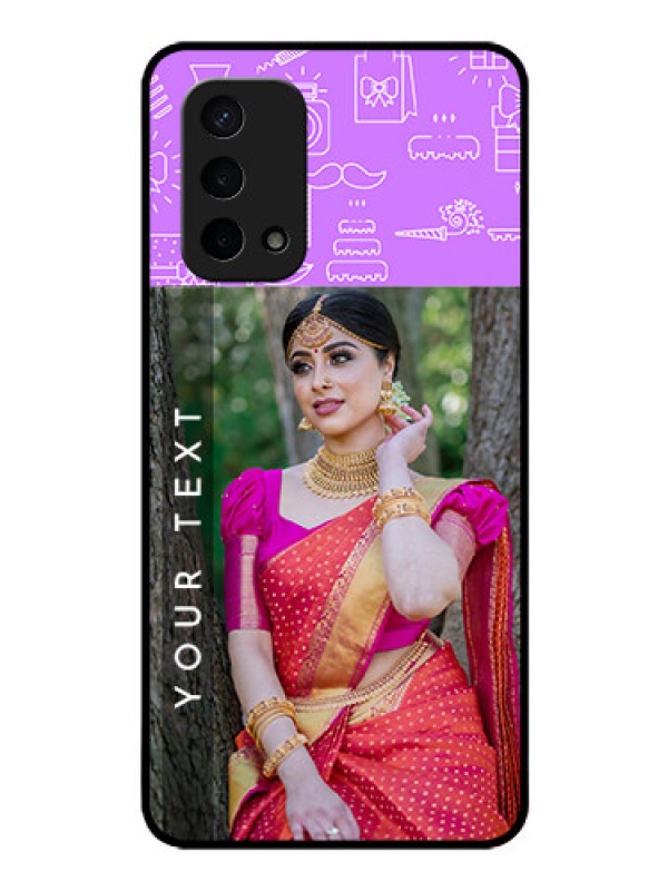 Custom Oppo A74 5G Custom Glass Mobile Case - Birthday Icons Design