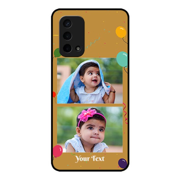 Oppo A74 5G Personalized Glass Phone Case - Image Holder with Birthday Celebrations Design Oppo A74 5G Personalized Glass Phone Case - Image Holder with Birthday Celebrations Design