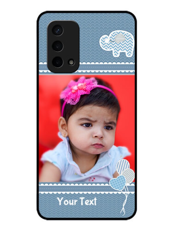 Custom Oppo A74 5G Photo Printing on Glass Case - with Kids Pattern Design