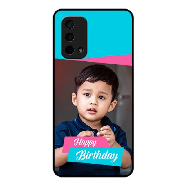 Oppo A74 5G Personalized Glass Phone Case - Image Holder with 2 Color Design