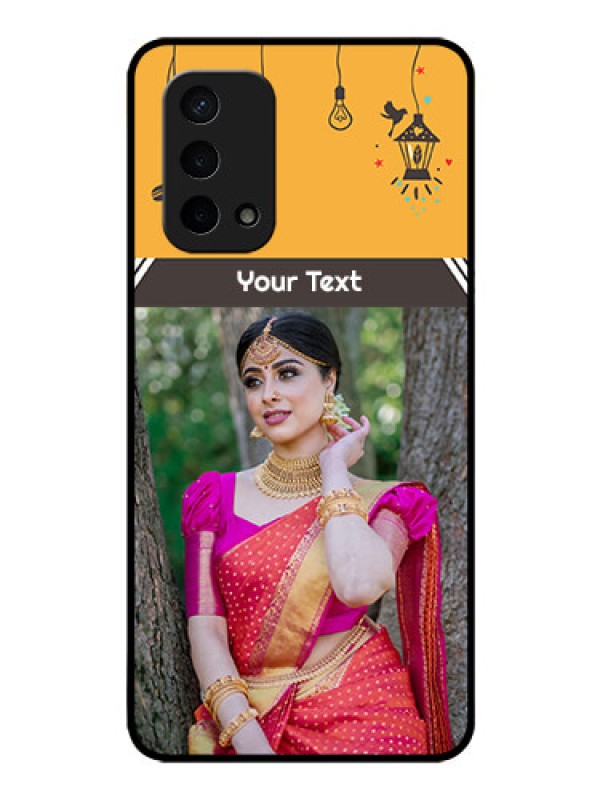 Custom Oppo A74 5G Custom Glass Mobile Case - with Family Picture and Icons