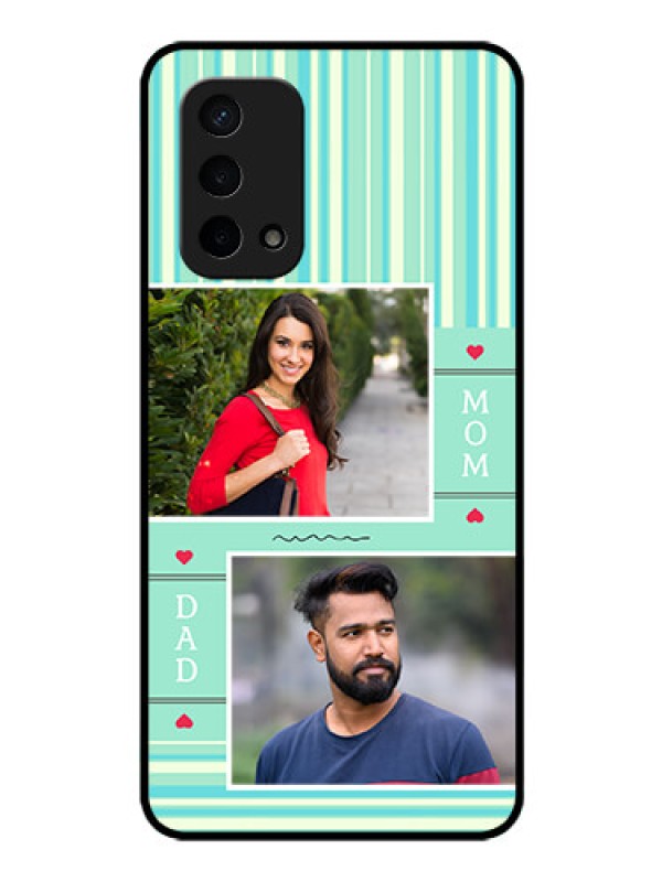 Custom Oppo A74 5G Custom Glass Phone Case - Mom & Dad Pic Design